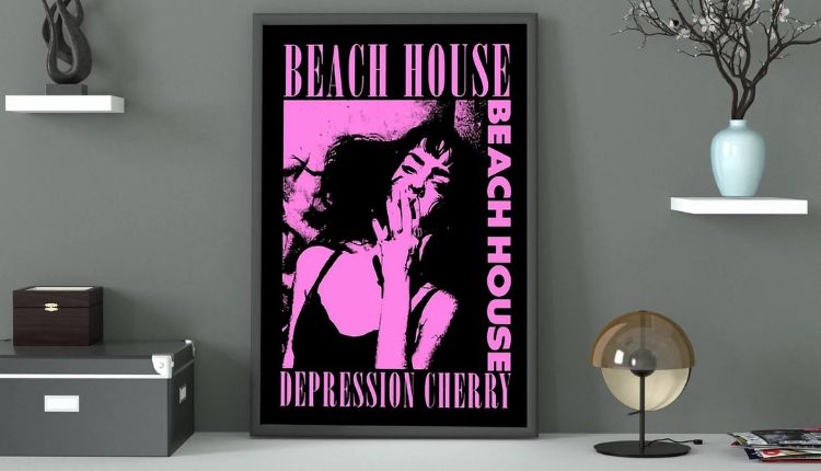 beach house depression cherry poster
